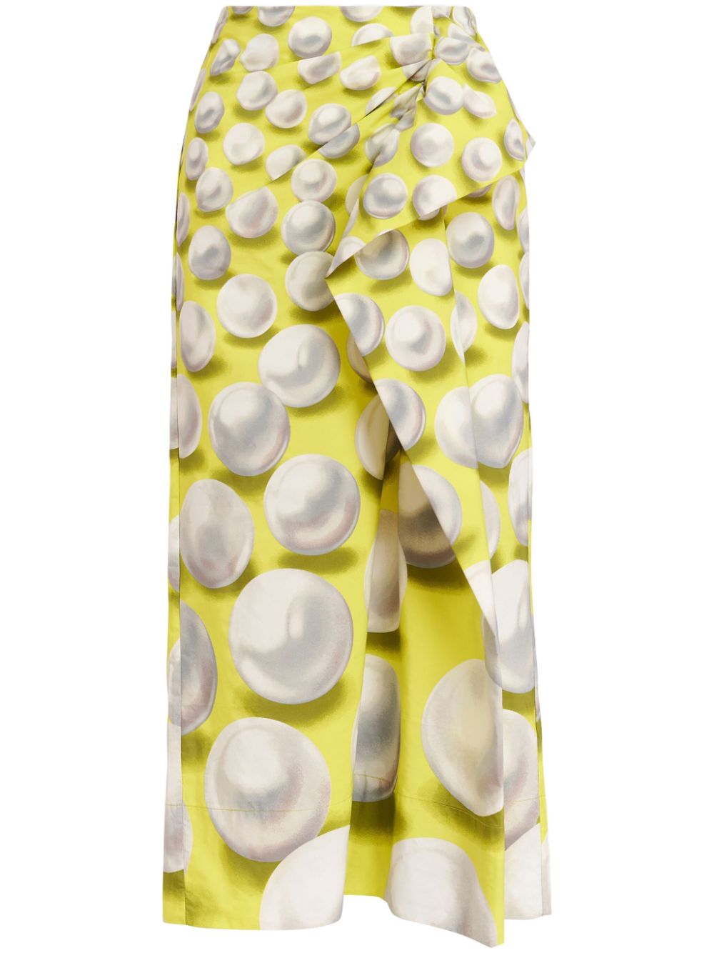 Essentiel Antwerp Gaperol graphic-print midi skirt - Yellow von Essentiel Antwerp