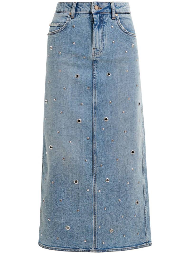 Essentiel Antwerp Geyelet denim midi skirt - Blue von Essentiel Antwerp