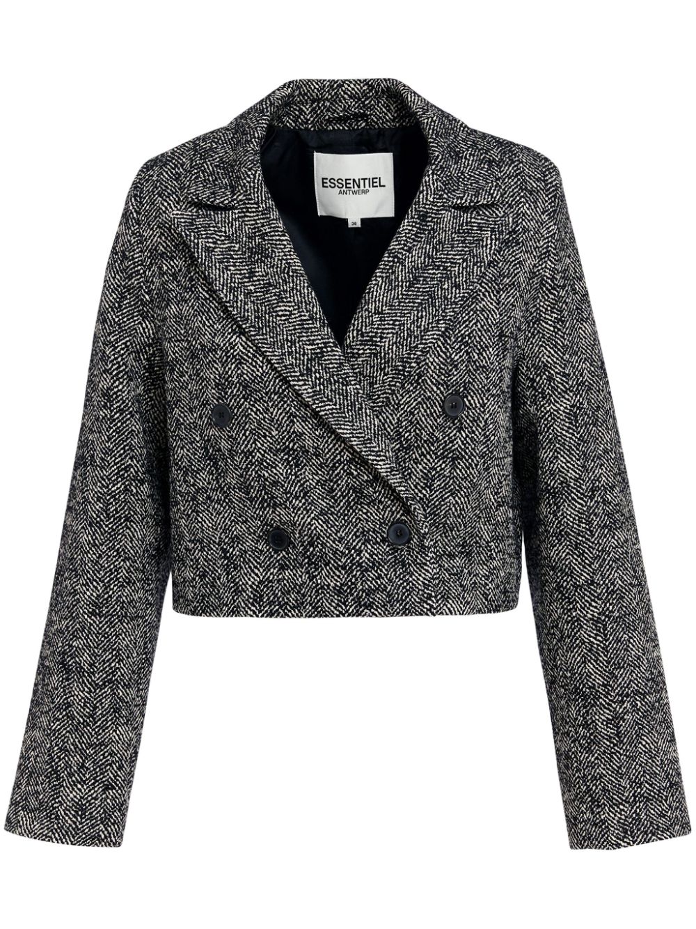 Essentiel Antwerp Godly herringbone blazer - Black von Essentiel Antwerp