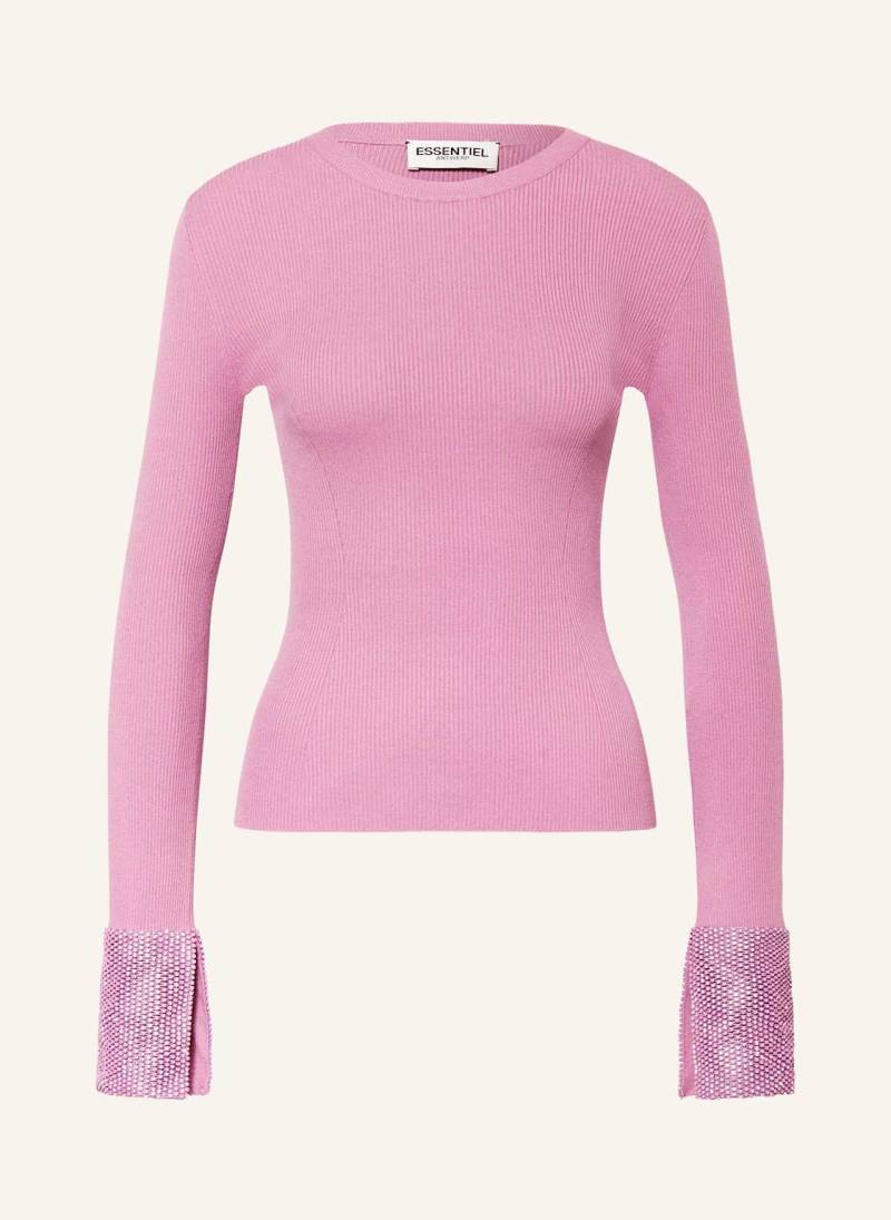 Essentiel Antwerp Longsleeve Mit Schmucksteinen rosa von Essentiel Antwerp