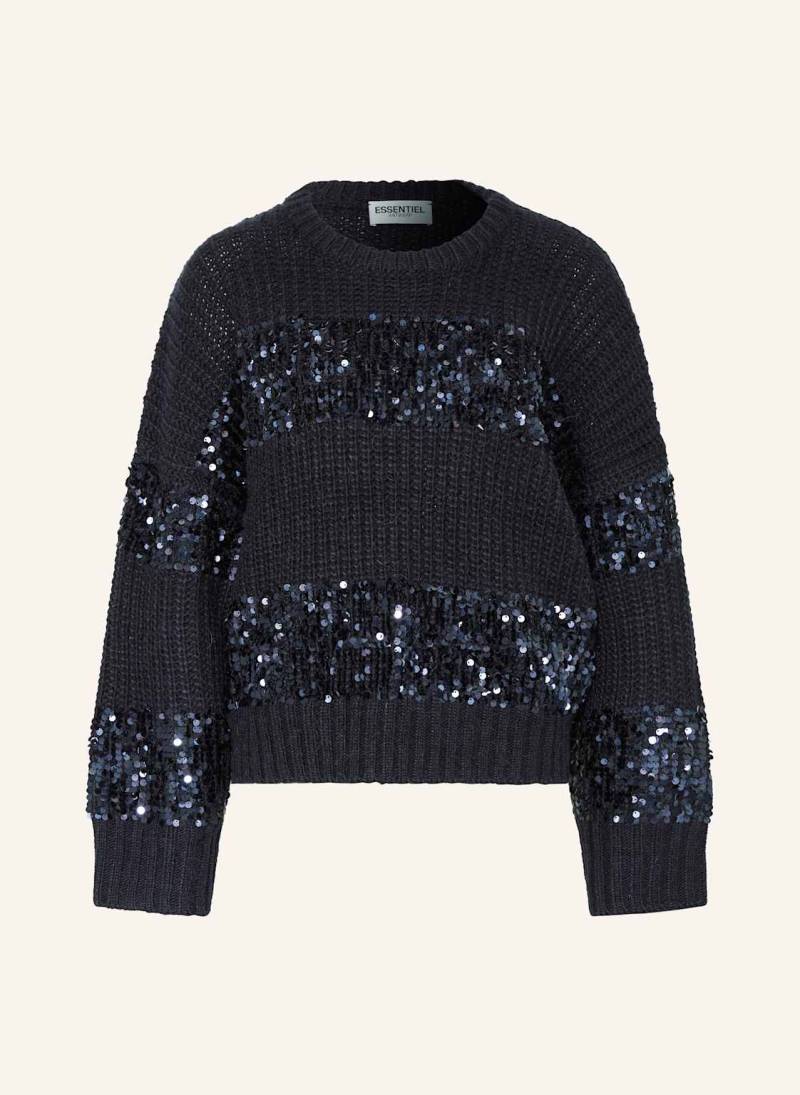 Essentiel Antwerp Pullover Group Mit Pailletten blau von Essentiel Antwerp