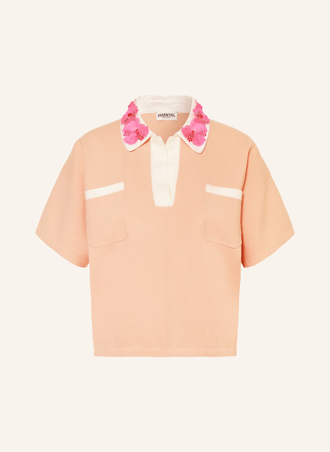 Essentiel Antwerp Strick-Poloshirt Hoiseau Mit Pailletten rosa von Essentiel Antwerp