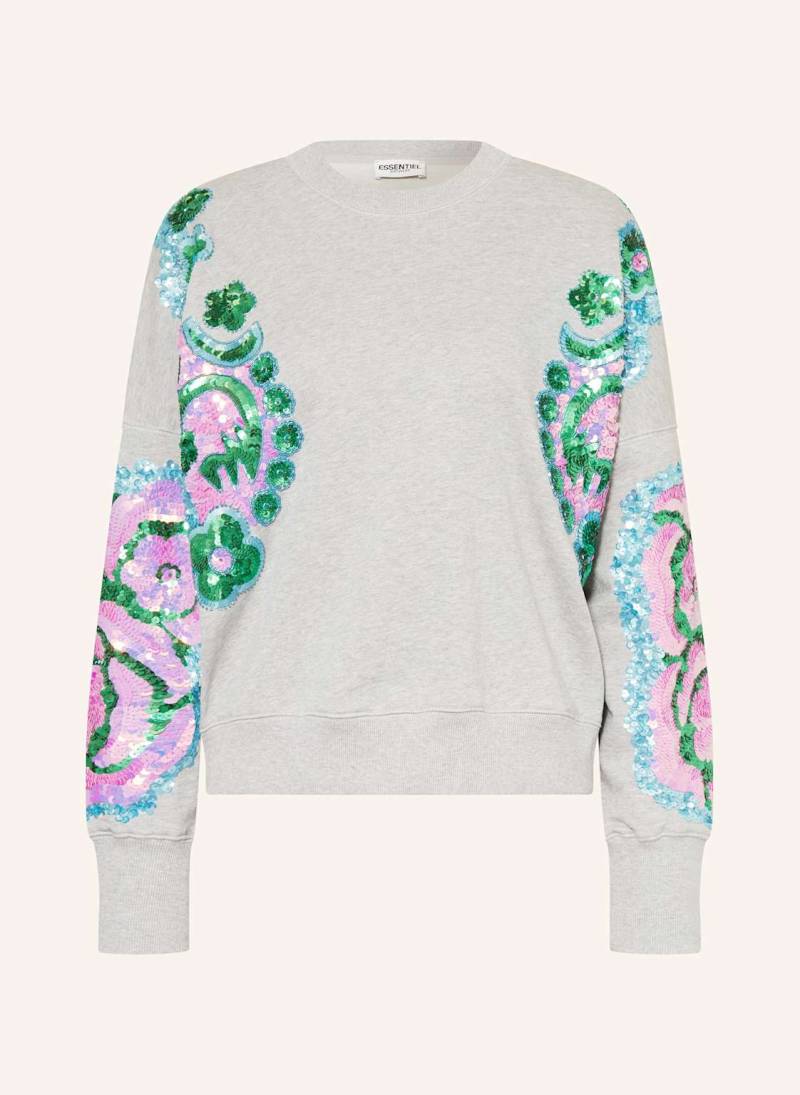 Essentiel Antwerp Sweatshirt Hecrazy Mit Pailletten grau von Essentiel Antwerp