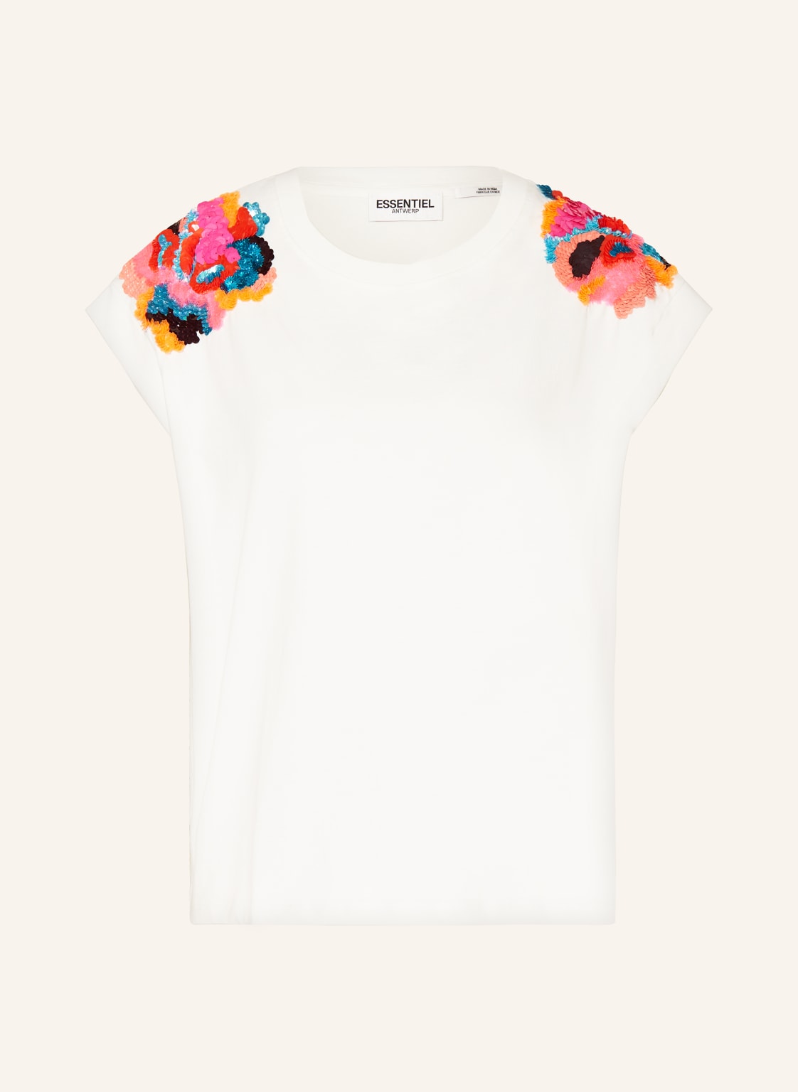 Essentiel Antwerp T-Shirt Fequins Mit Pailletten weiss von Essentiel Antwerp