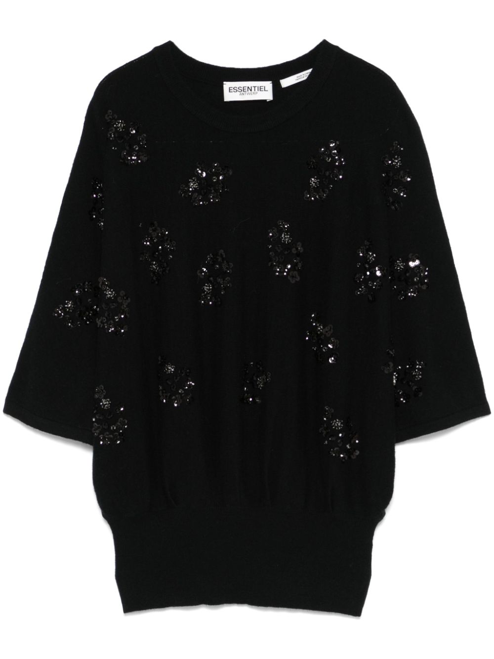 Essentiel Antwerp cape-effect sequin-embellished top - Black von Essentiel Antwerp