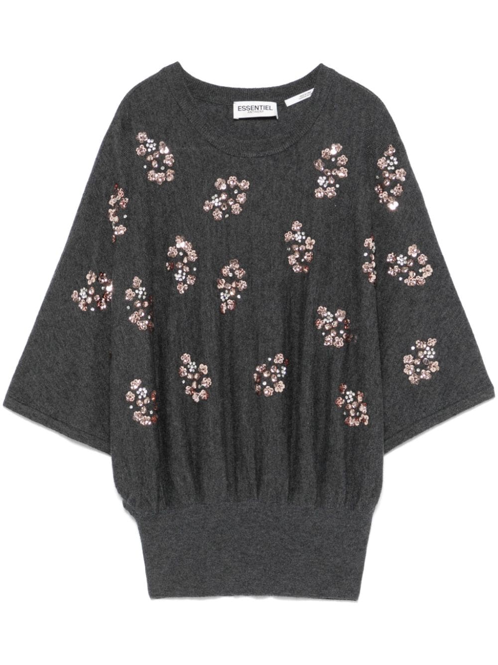 Essentiel Antwerp cape-effect sequin-embellished top - Grey von Essentiel Antwerp