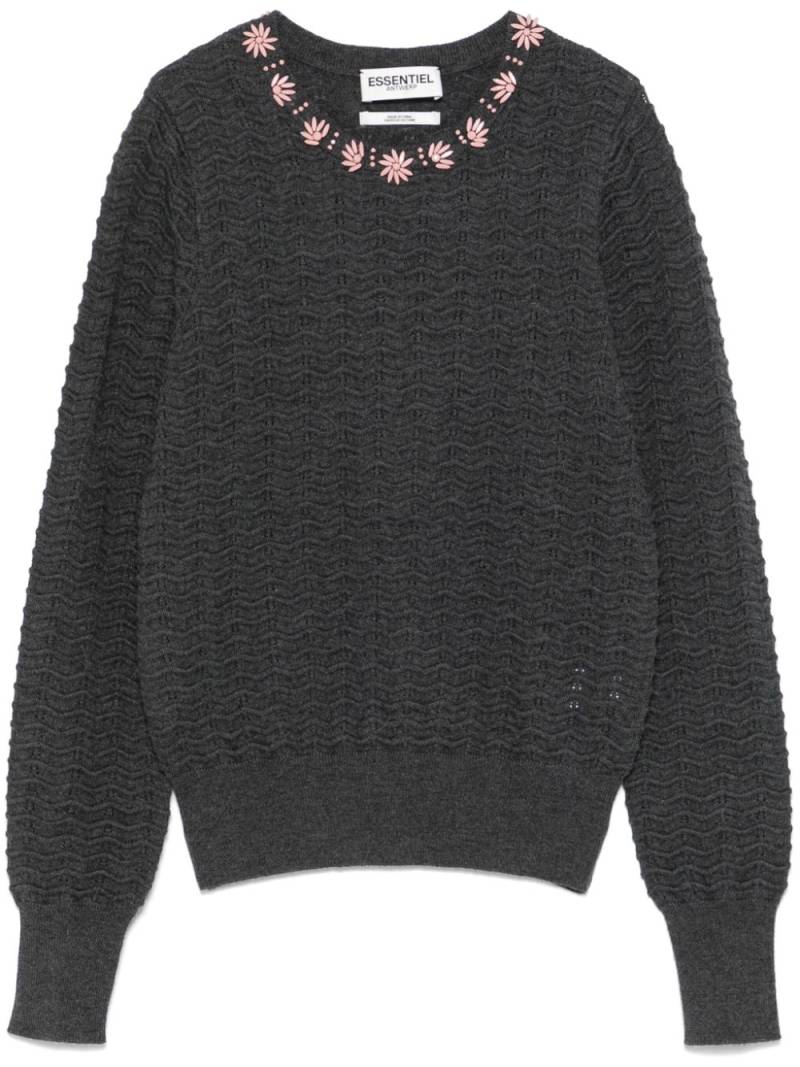 Essentiel Antwerp embellished knit sweater - Grey von Essentiel Antwerp