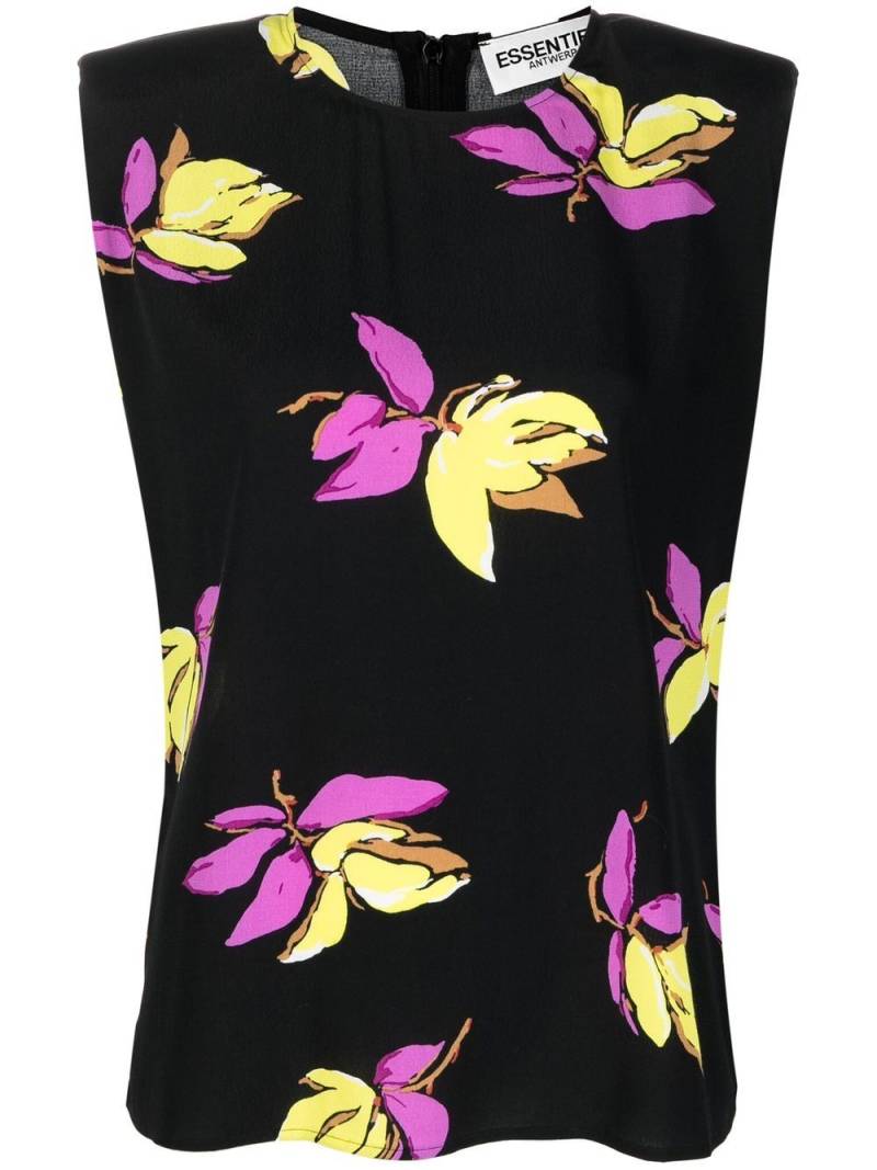 Essentiel Antwerp floral-print sleeveless top - Black von Essentiel Antwerp