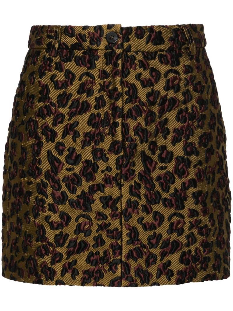 Essentiel Antwerp leopard-jacquard mini skirt - Green von Essentiel Antwerp