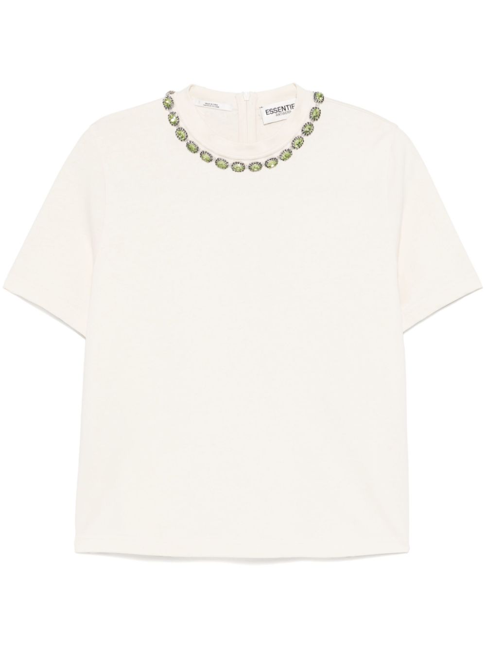 Essentiel Antwerp rhinestone-embellished cotton T-shirt - Neutrals von Essentiel Antwerp