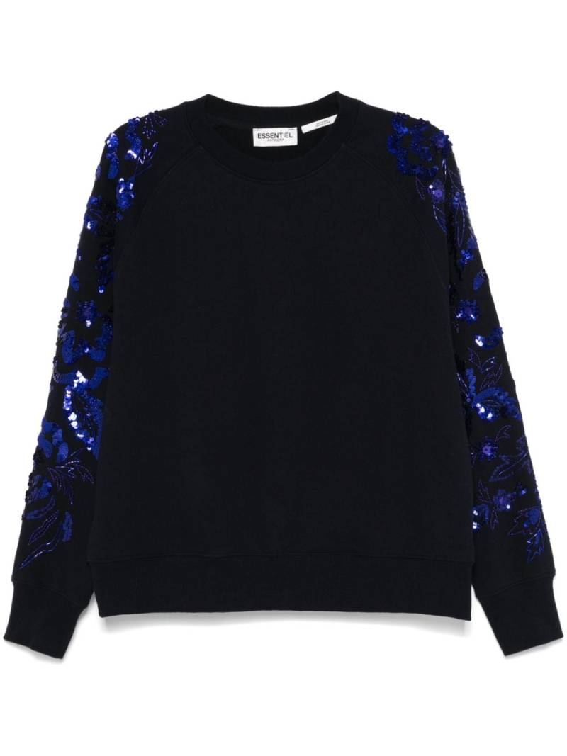 Essentiel Antwerp sequin and bead-embellished sweatshirt - Blue von Essentiel Antwerp