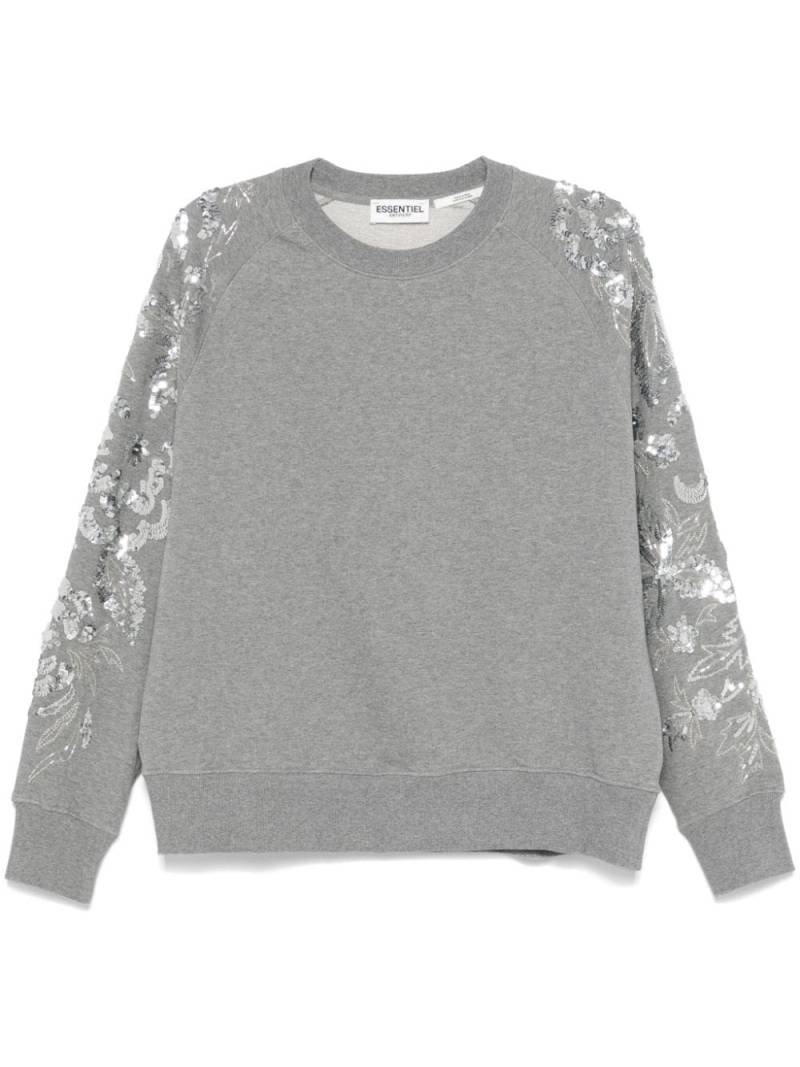 Essentiel Antwerp sequin and bead-embellished sweatshirt - Grey von Essentiel Antwerp