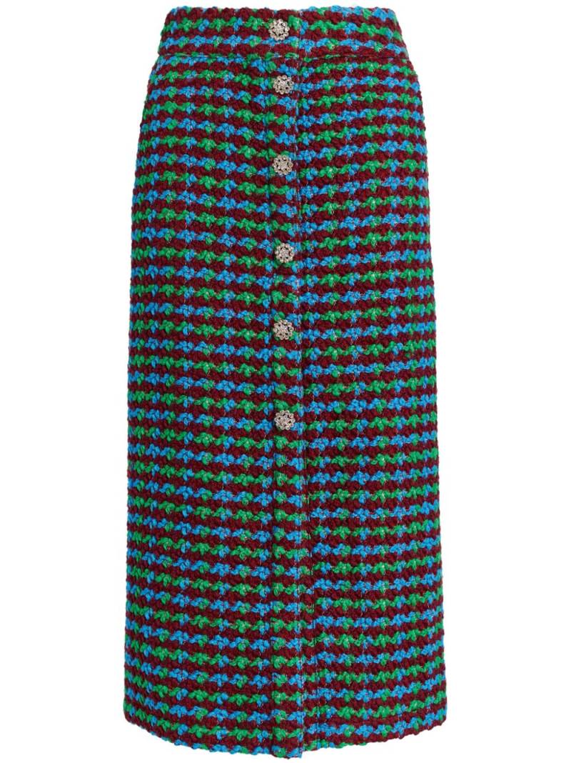 Essentiel Antwerp tweed midi skirt - Blue von Essentiel Antwerp