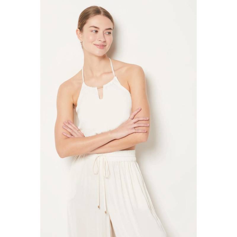 Cropped Top Damen Ecru M von Etam