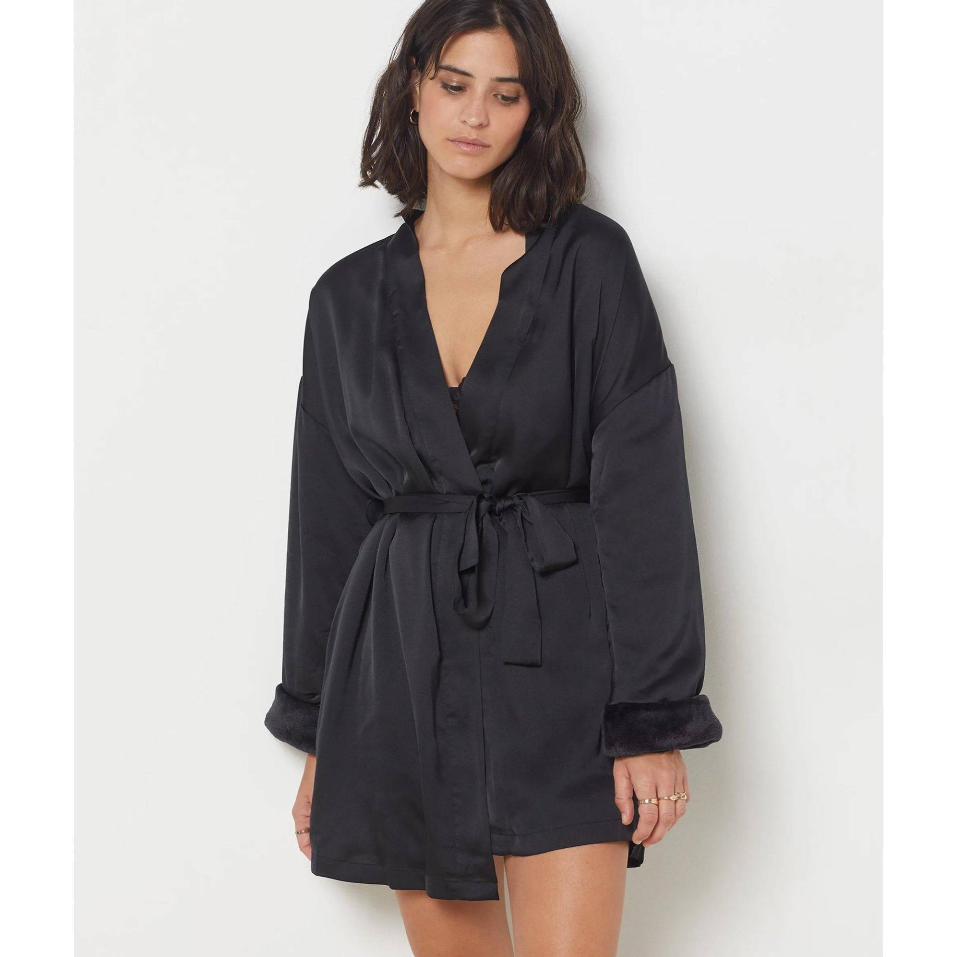 Etam - Morgenmantel, für Damen, Black, Größe XL von Etam