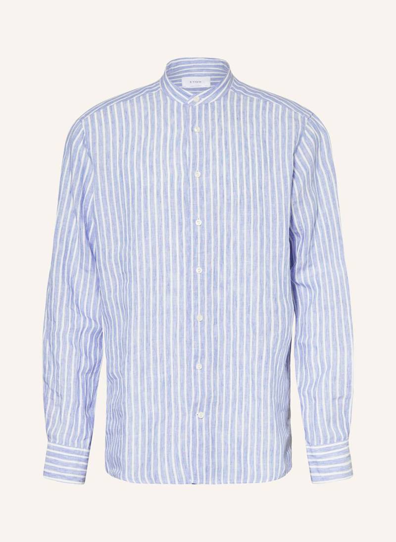 Eton Leinenhemd Regular Fit Mit Stehkragen blau von Eton