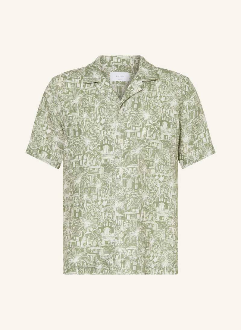 Eton Resorthemd Medium Fit Aus Leinen gruen von Eton
