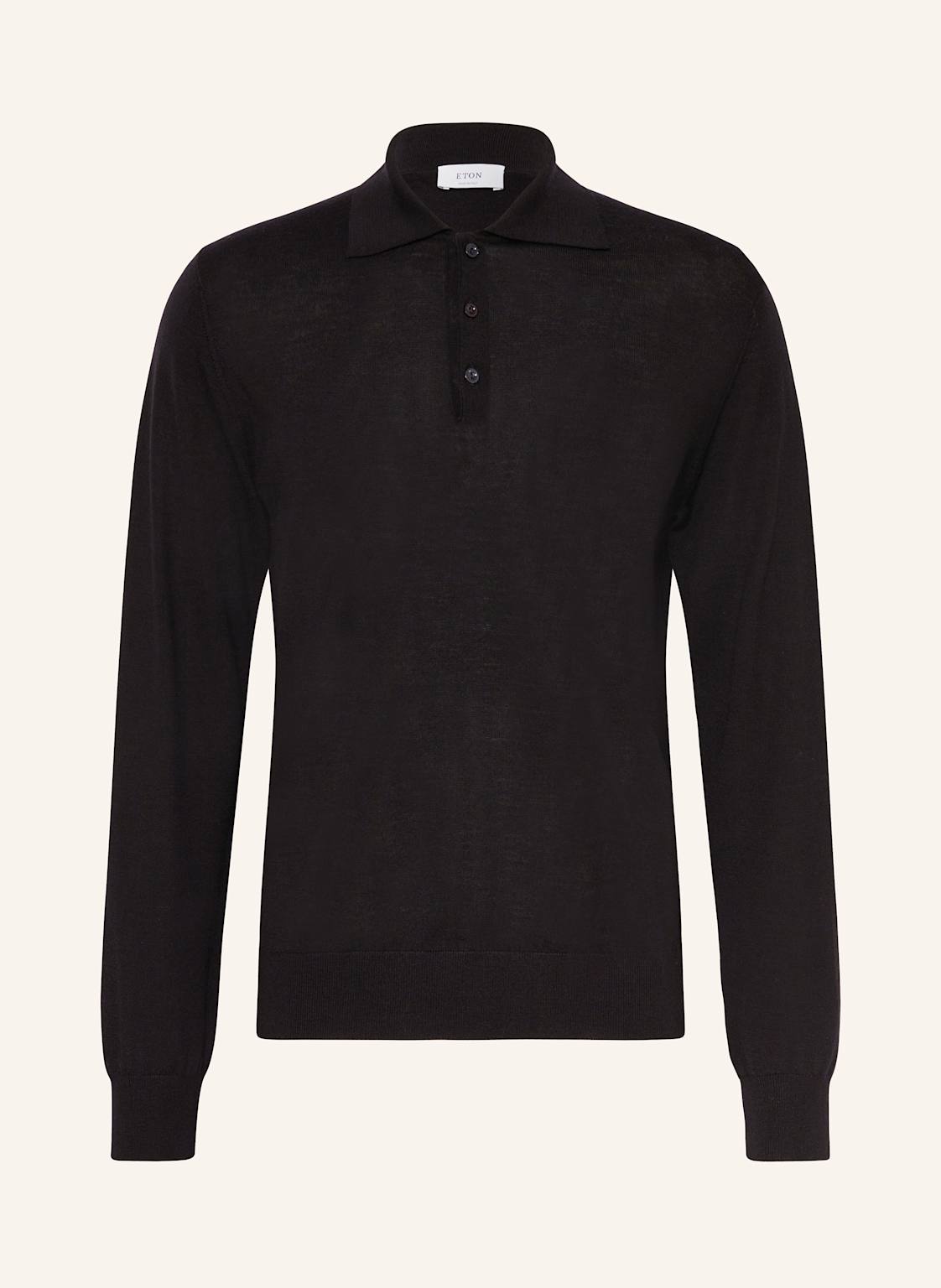 Eton Strick-Poloshirt Aus Merinowolle schwarz von Eton