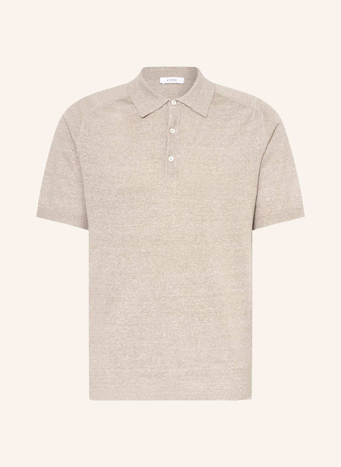 Eton Strick-Poloshirt Mit Leinen beige von Eton