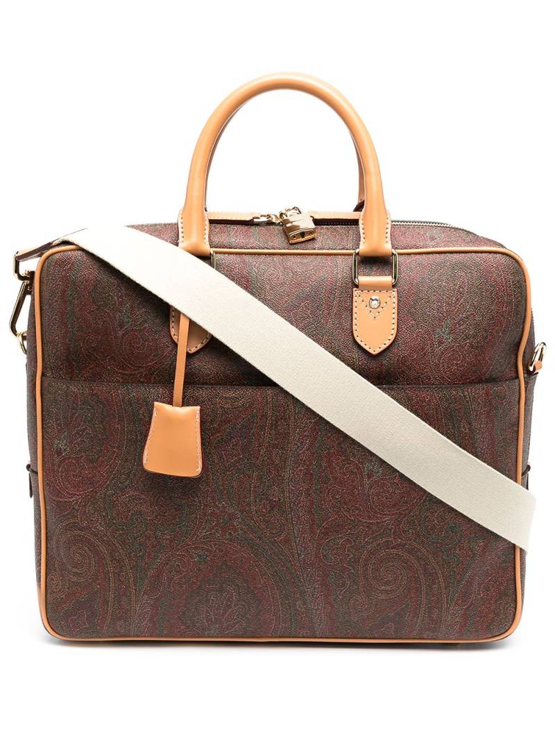 ETRO paisley jacquard canvas briefcase - Red von ETRO