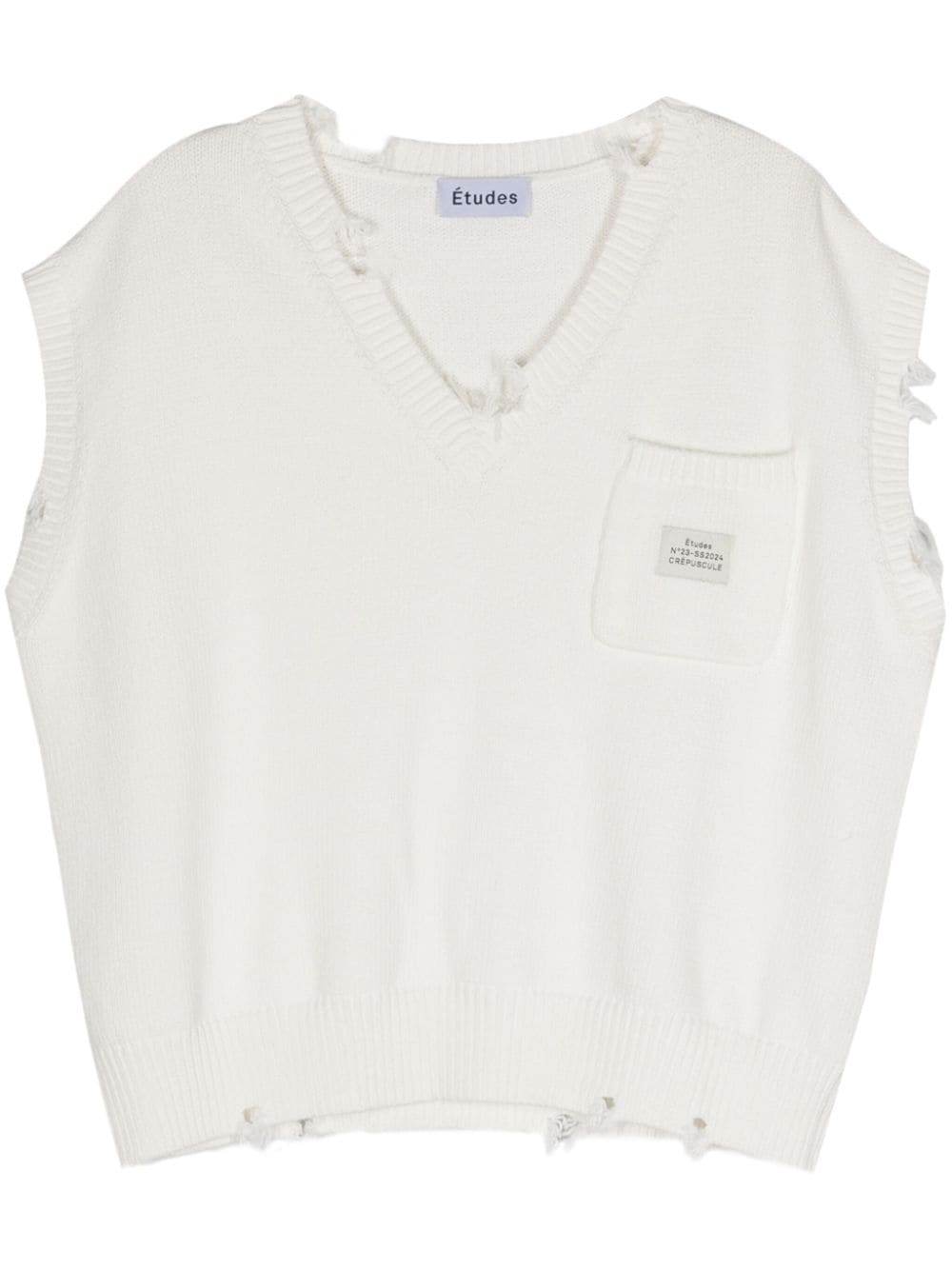 Etudes Instant Destroy knitted vest - White von Etudes