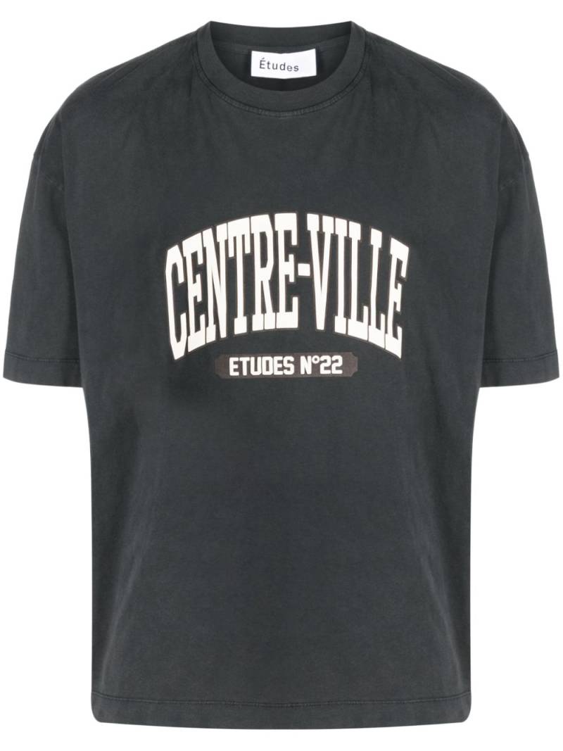 Etudes Spirit Centre-Ville organic cotton T-shirt - Black von Etudes