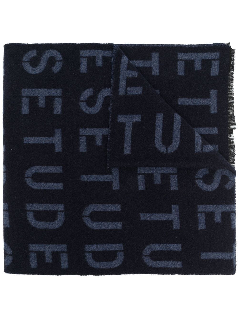 Etudes Stencil logo knit scarf - Blue von Etudes