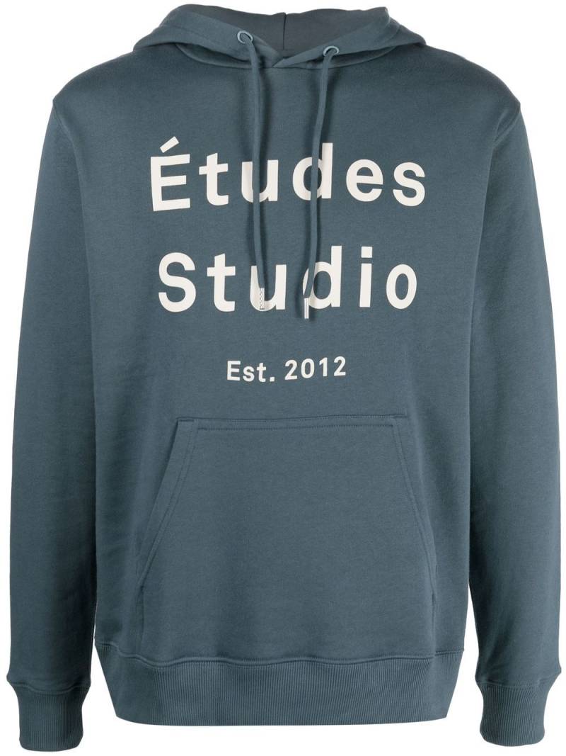 Etudes Studio logo-print pullover hoodie - Blue von Etudes
