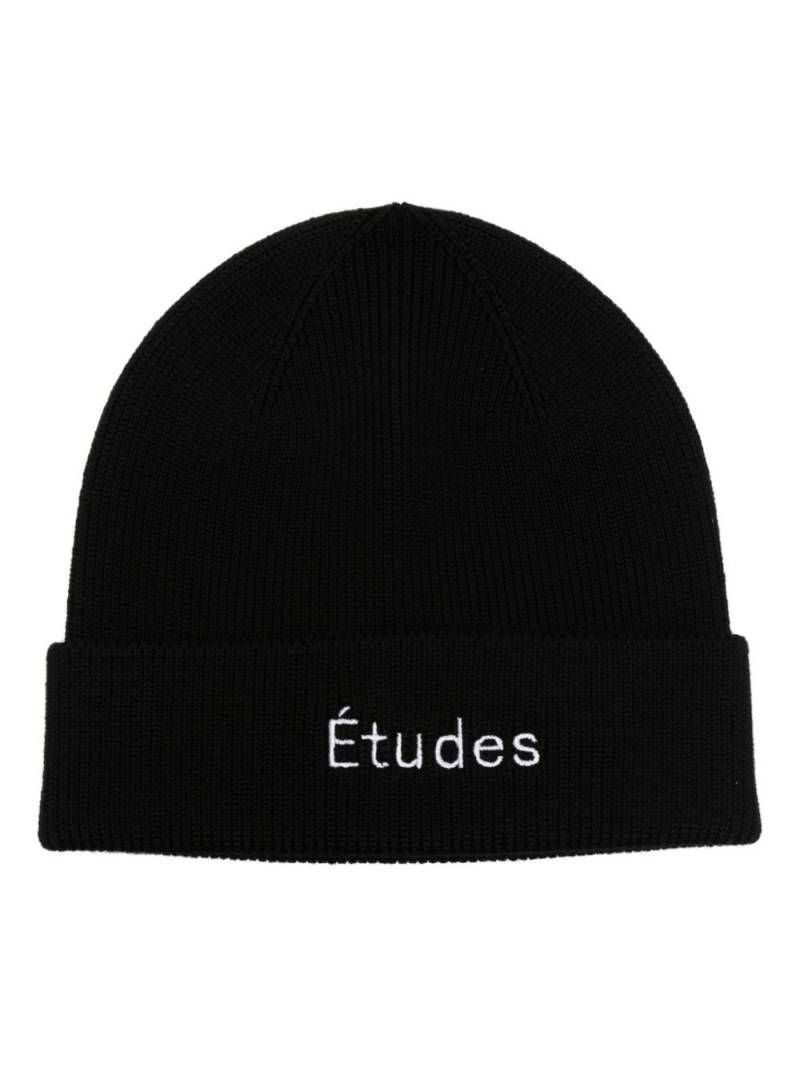 Etudes logo-embroidered wool beanie - Black von Etudes