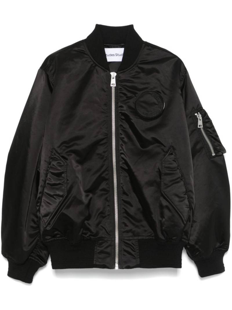 Etudes logo-patch bomber jacket - Black von Etudes