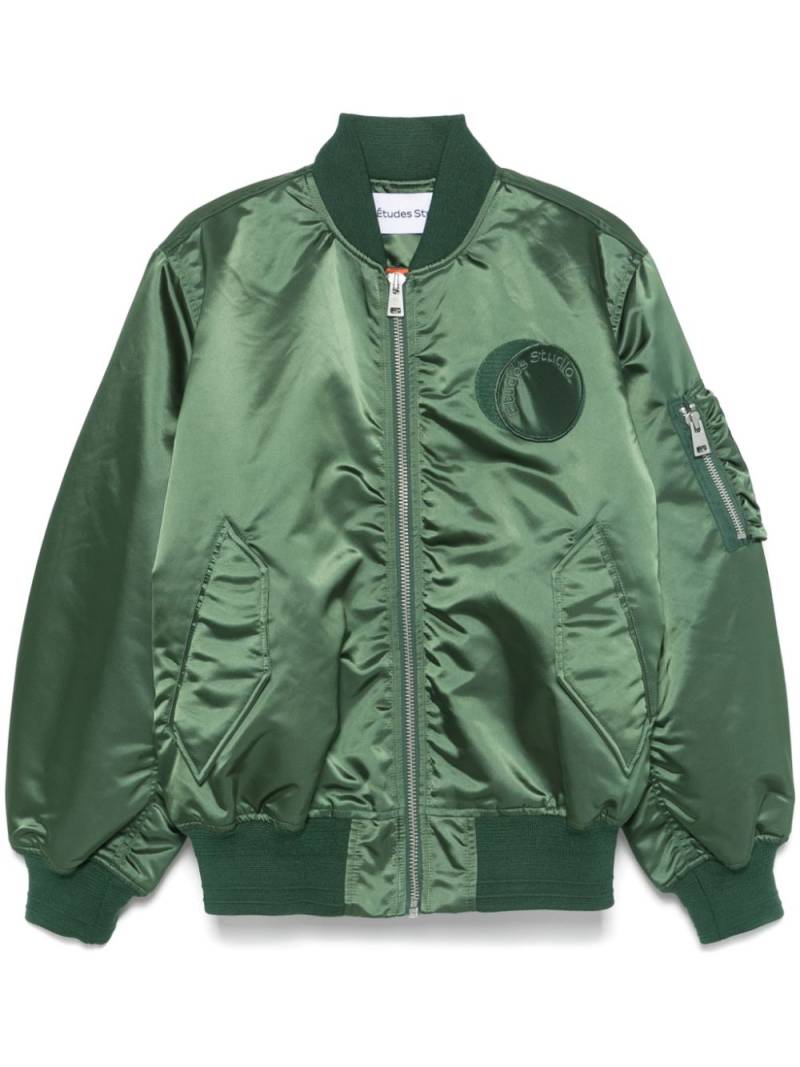 Etudes logo-patch bomber jacket - Green von Etudes