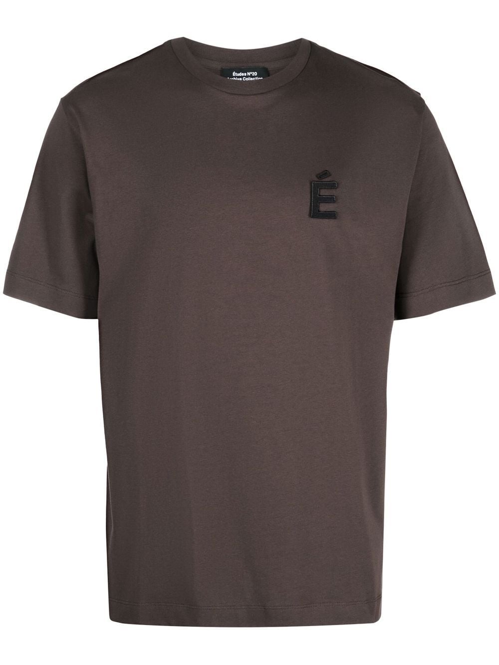 Etudes logo-patch short-sleeved T-shirt - Brown von Etudes