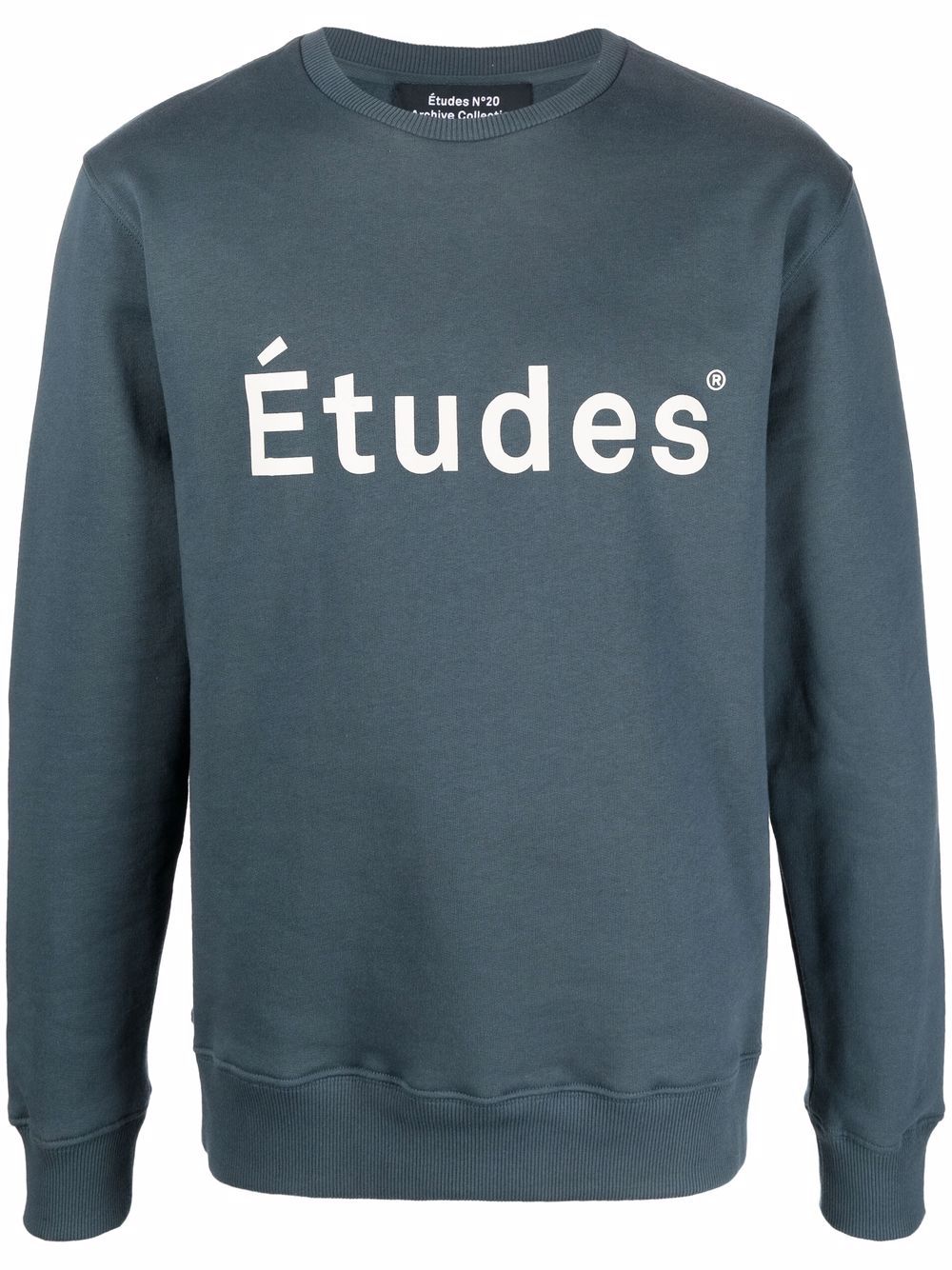 Etudes logo-print crew neck sweatshirt - Blue von Etudes