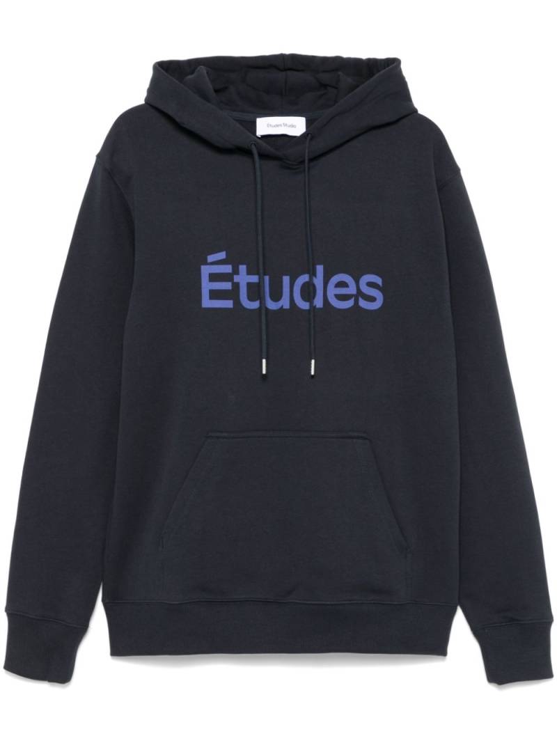 Etudes logo-print hoodie - Blue von Etudes