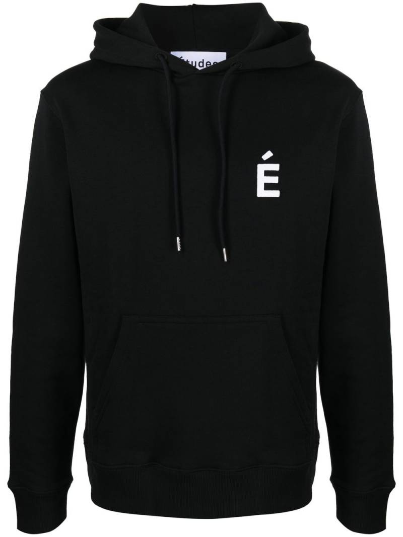 Etudes logo-print pullover hoodie - Black von Etudes