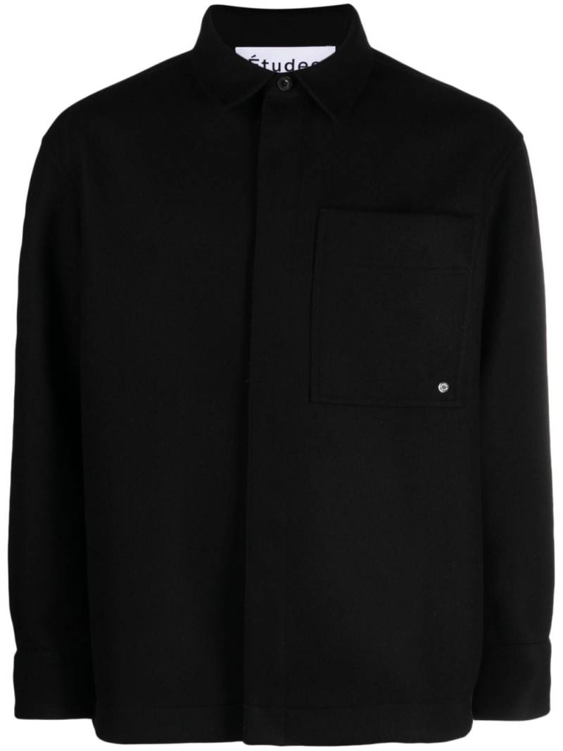 Etudes long-sleeve wool-blend shirt - Black von Etudes