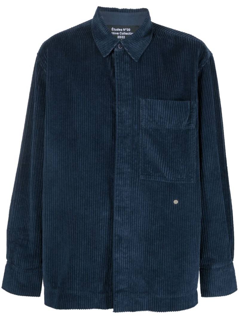 Etudes long-sleeved corduroy shirt - Blue von Etudes