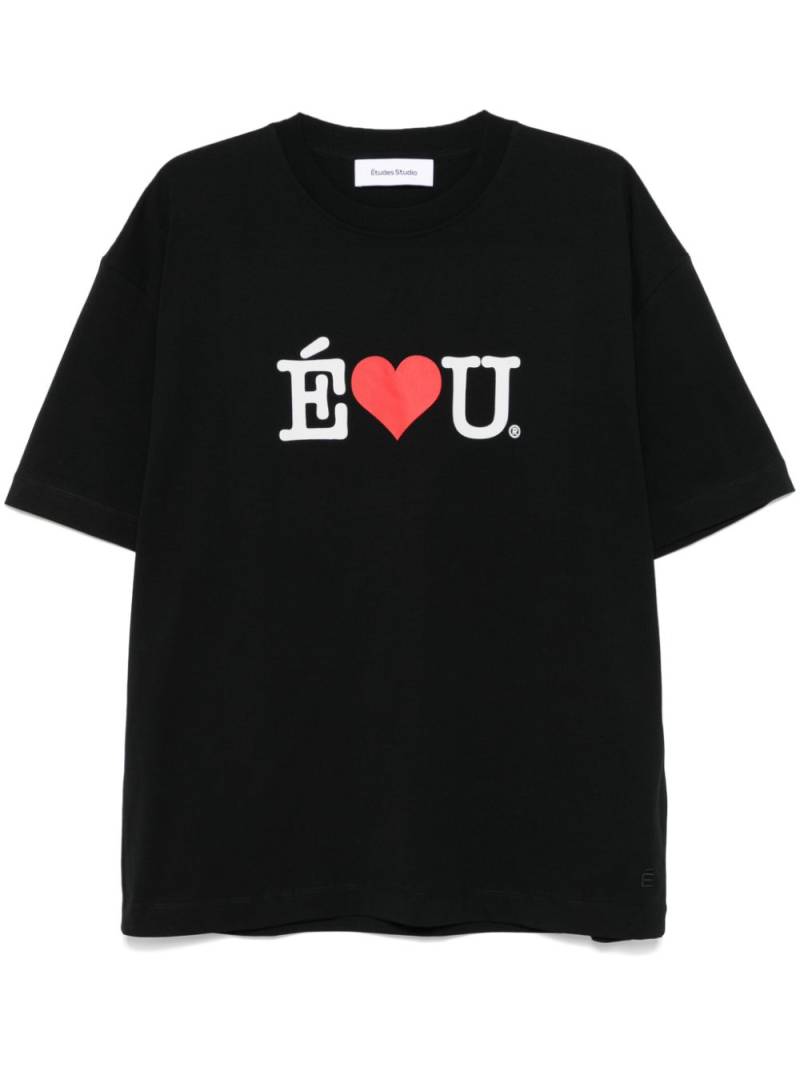 Etudes slogan-print T-shirt - Black von Etudes