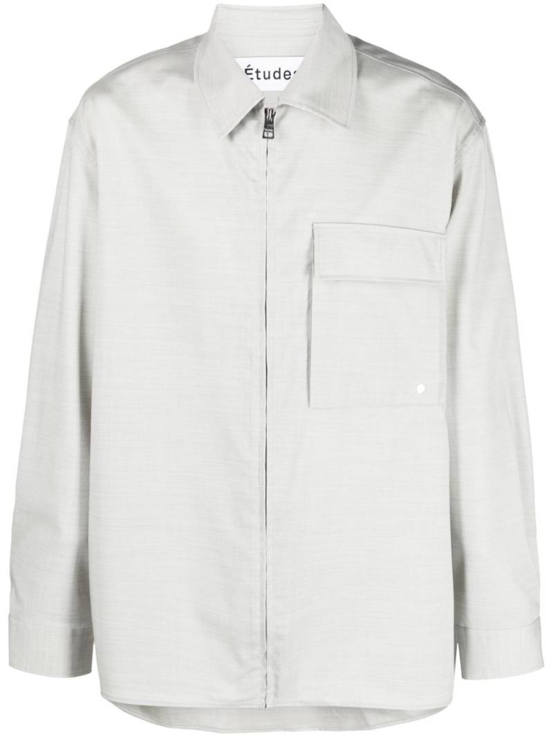 Etudes zip-up long-sleeve shirt - Grey von Etudes