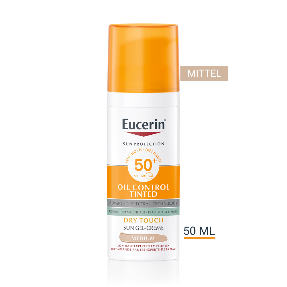 Eucerin - Sun Face Oil Control Gel-creme Tinted Medium Lsf 50+ von Eucerin