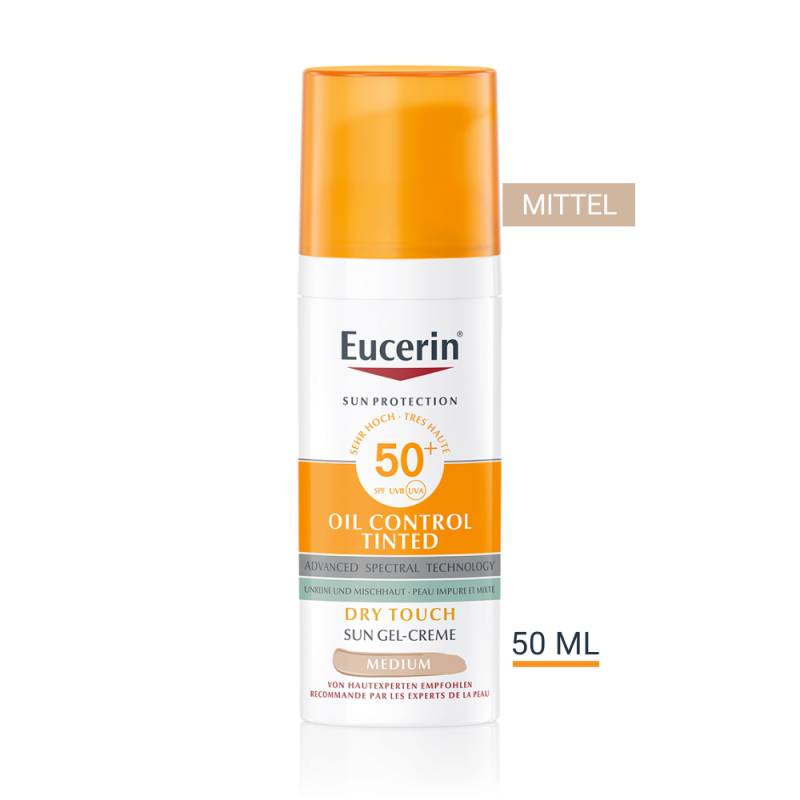 Eucerin - Sun Face Oil Control Gel-creme Tinted Medium Lsf 50+ von Eucerin