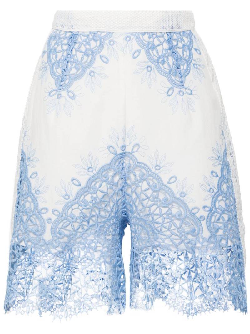 Evarae Layla lace-embroidered shorts - White von Evarae