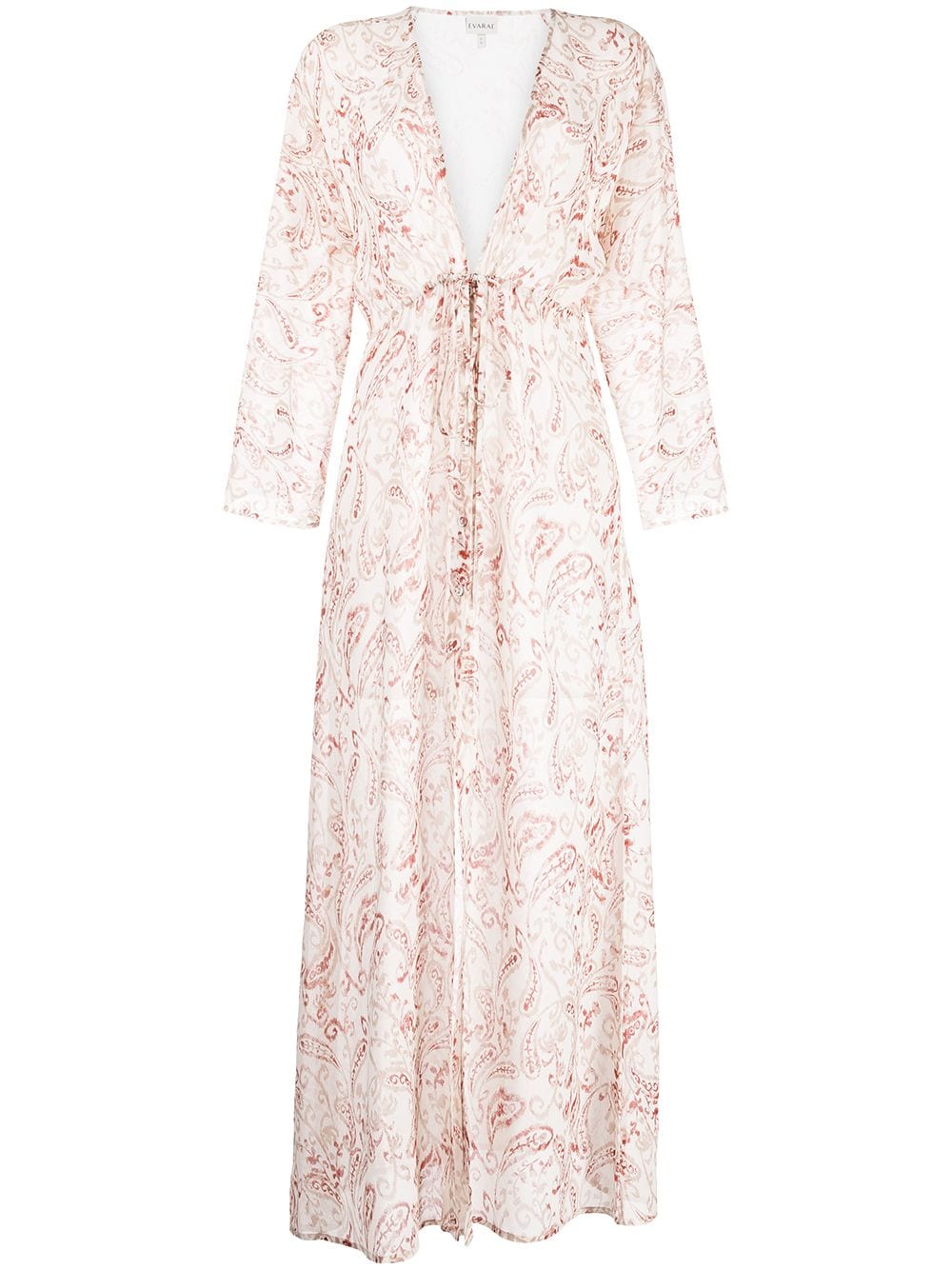 Evarae paisley-print silk maxi dress - White von Evarae