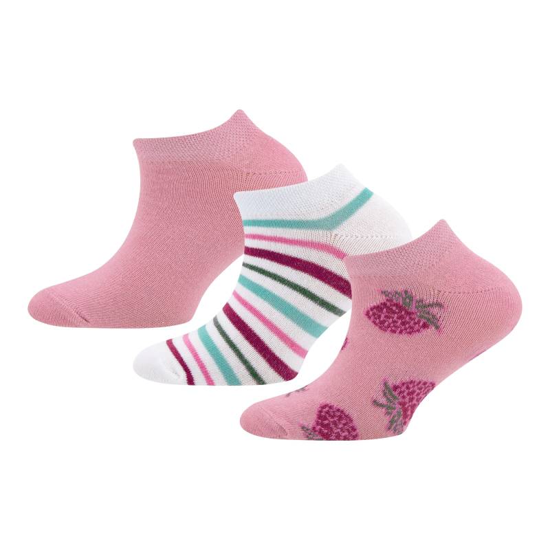 3er-Pack Sneakersocken Erdbeeren Ringel von Ewers