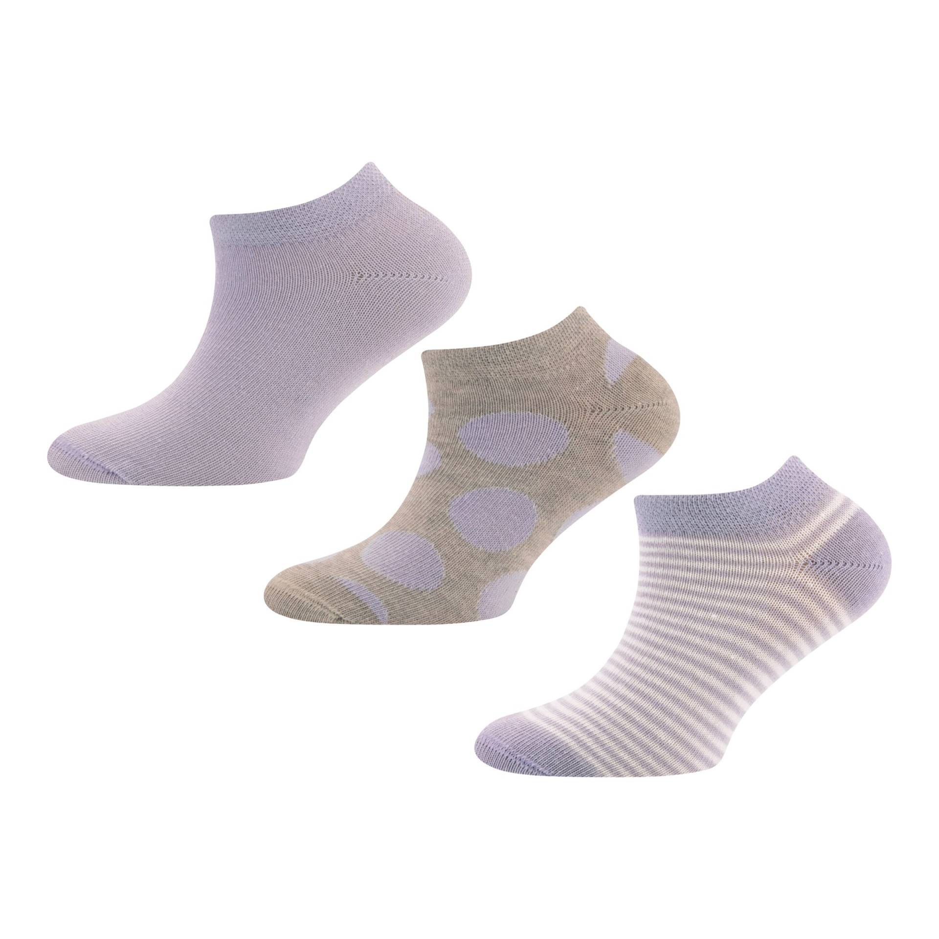 3er-Pack Sneakersocken Punkte Ringel von Ewers