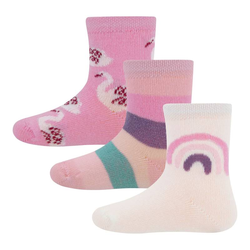 3er-Pack Socken Schwan Regenbogen Ringel von Ewers