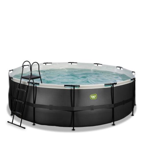 EXIT Black Leather Pool mit Sandfilterpumpe - schwarz, ø427x122cm von Exit Toys