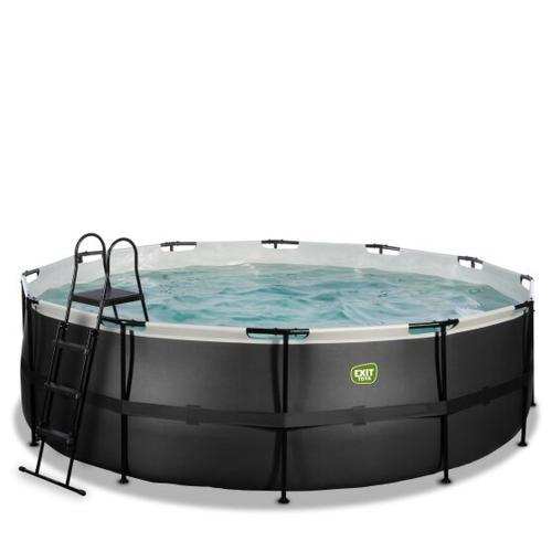 EXIT Black Leather Pool mit Sandfilterpumpe - schwarz, ø450x122cm von Exit Toys