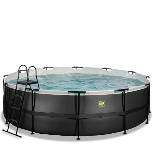 EXIT Black Leather Pool mit Sandfilterpumpe - schwarz, ø488x122cm von Exit Toys