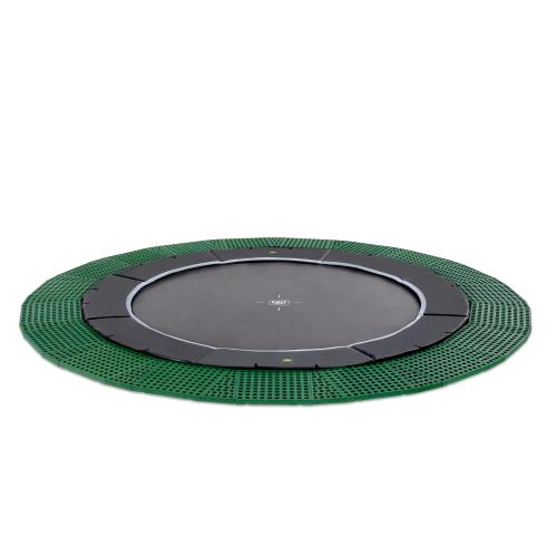 EXIT Dynamic ebenerdiges Trampolin mit Freezone Sicherheitsplatten - schwarz, ø427cm von Exit Toys